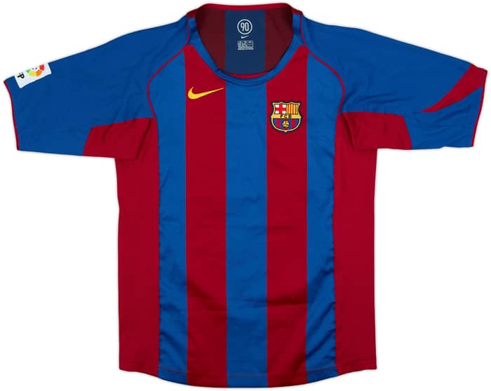 2004-05 Barcelona Home Shirt Ronaldinho #10 - 6/10 - (XL.Boys)
