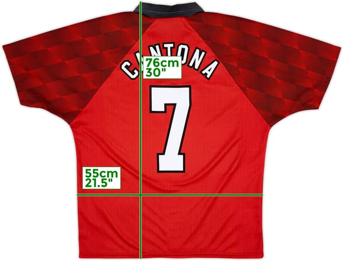1996-98 Manchester United Home Shirt Cantona #7 - 9/10 - (L)