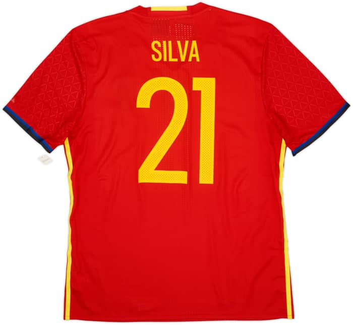 2016-17 Spain Authentic Home Shirt Silva #21 (XL)