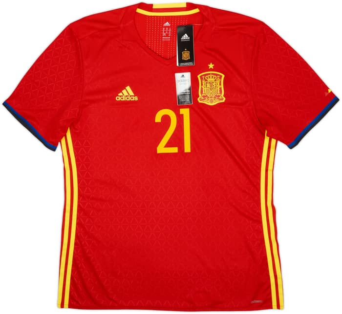 2016-17 Spain Authentic Home Shirt Silva #21 (XL)