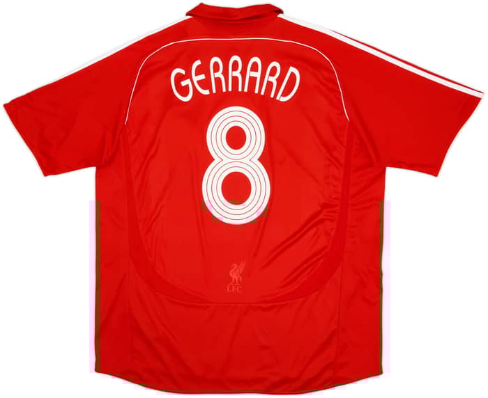2006-08 Liverpool Home Shirt Gerrard #8 - 7/10 - (XL)