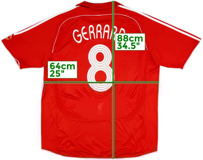 2006-08 Liverpool Home Shirt Gerrard #8 - 6/10 - (XXL)