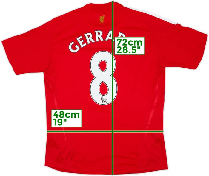 2008-10 Liverpool Home Shirt Gerrard #8 - 7/10 - (Women's L)