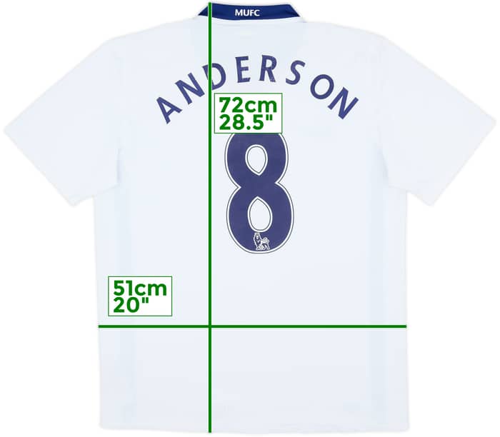 Camiseta de visitante del Manchester United 2008-10 Anderson #8 - 7/10 - (M)