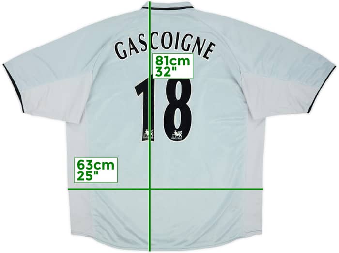 2001-02 Everton Away Shirt Gascoigne #18 - 8/10 - (XL)