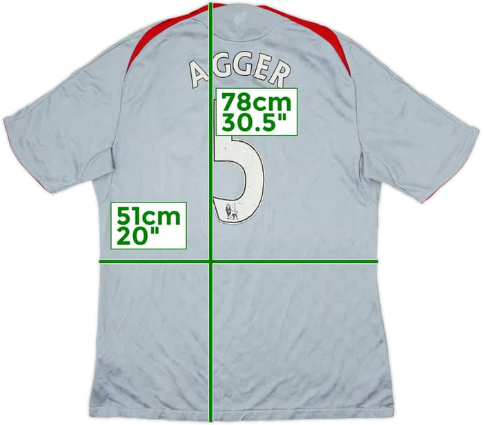 2008-09 Liverpool Away Shirt Agger #5 - 4/10 - (L)