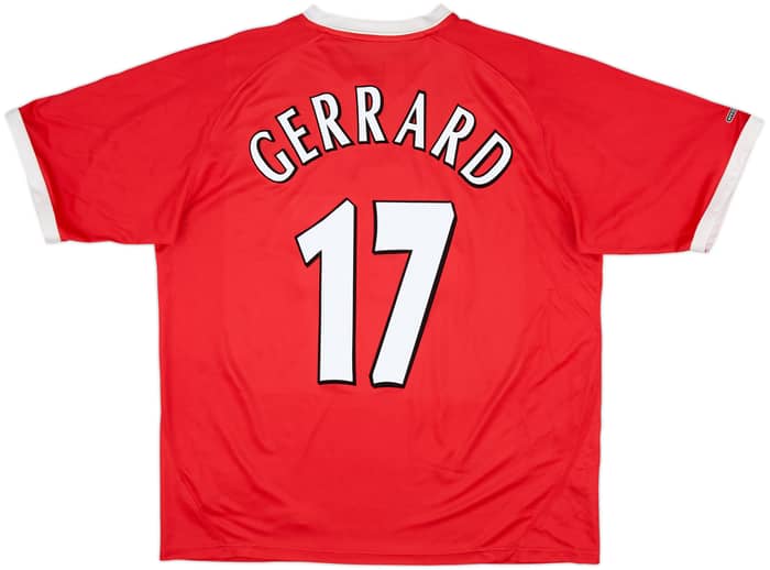 2001-03 Liverpool Liga de Campeones Camiseta Gerrard #17 - 8/10 - (XL)