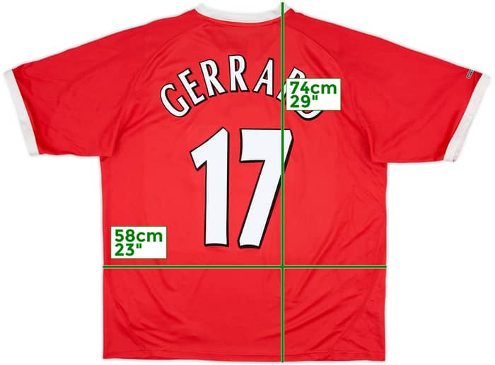 2001-03 Liverpool Liga de Campeones Camiseta Gerrard #17 - 8/10 - (XL)