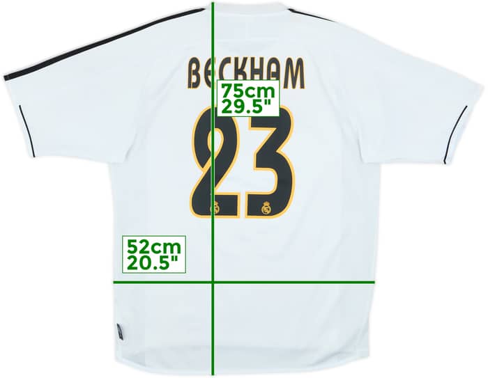 2003-04 Real Madrid Home Shirt Beckham #23 - 7/10 - (M)