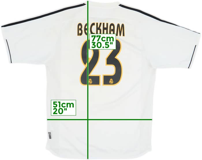 2003-04 Real Madrid Home Shirt Beckham #23 - 7/10 - (M)