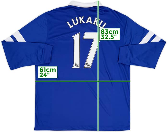 2013-14 Everton Home L/S Shirt Lukaku #17 - 9/10 - (XXL)