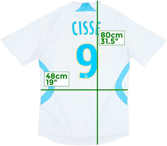 Camiseta de local del Olympique Marseille 2007-08 Cisse #9 - 6/10 - (M)