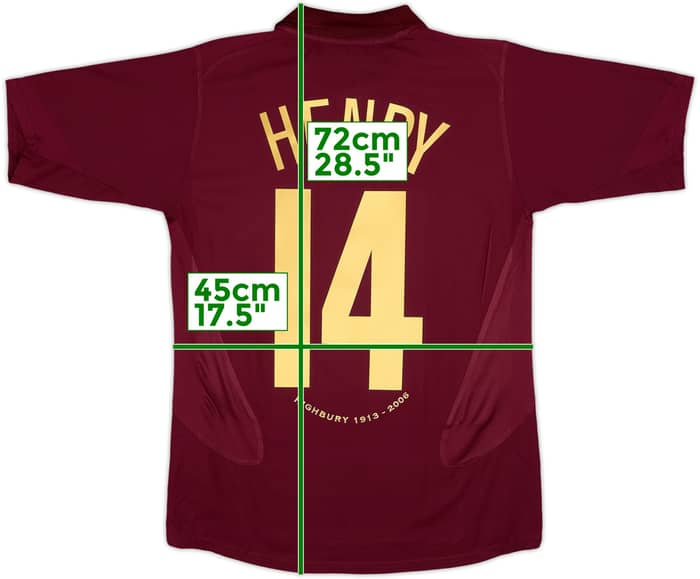 2005-06 Arsenal Home Shirt Henry #14 - 8/10 - (XL.Boys)