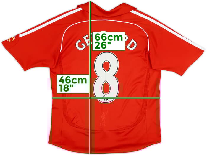 2006-08 Liverpool Camiseta Local Gerrard #8 - 6/10 - (L. de niño)