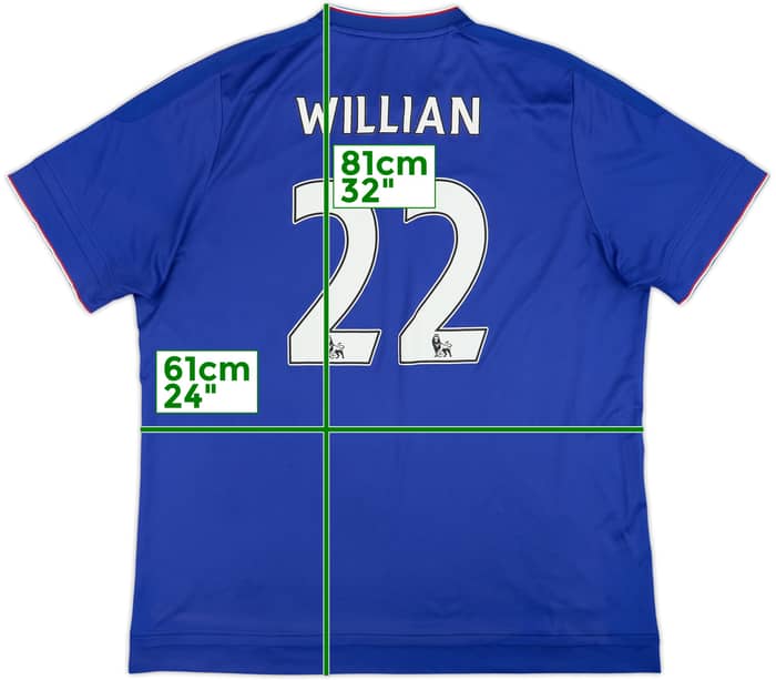 2015-16 Chelsea Home Shirt Willian #22 - 4/10 - (XXL)