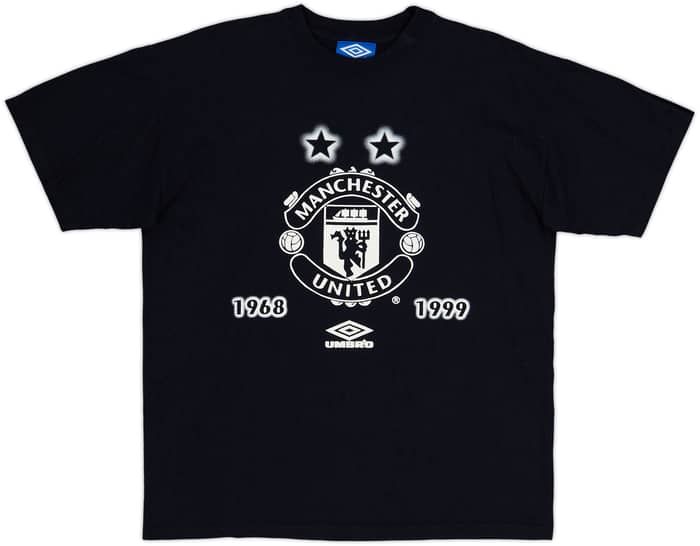 1998-99 Manchester United Umbro CL Cotton Tee - 8/10 - (S)