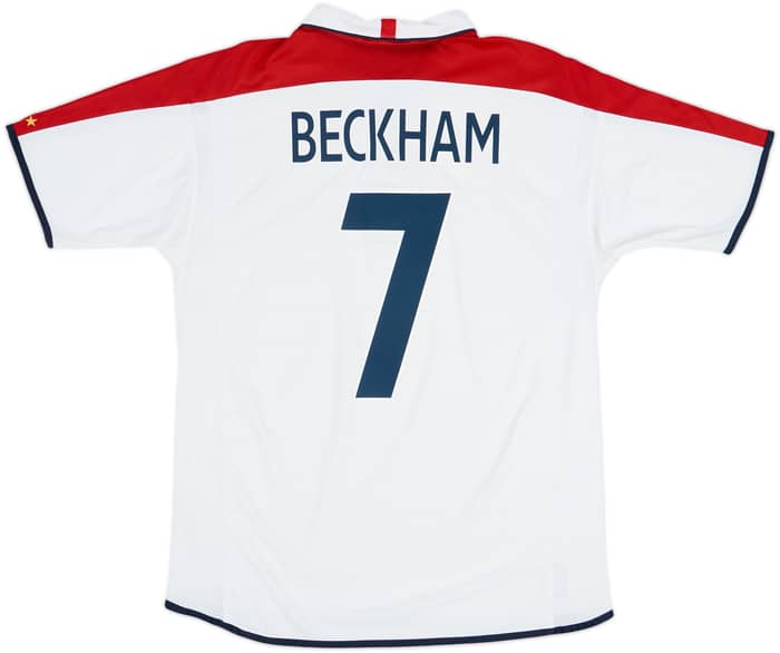2003-05 England Home Shirt Beckham #7 - 6/10 - (L)