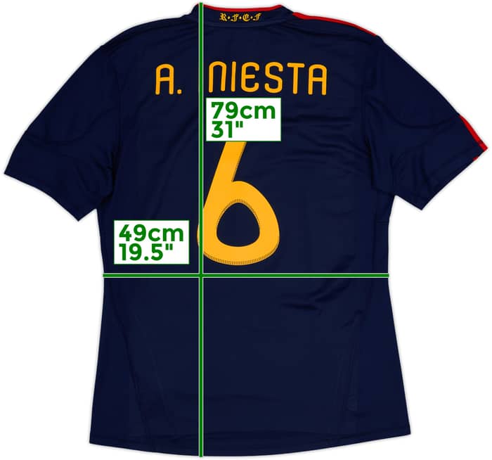 2010-11 España Visitante Camiseta A.Iniesta #6 - 8/10 - (L)