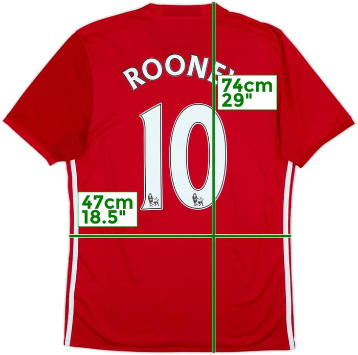 2016-17 Manchester United Home Shirt Rooney #10 - 6/10 - (M)