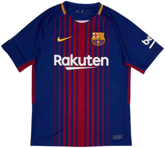 2017-18 Barcelona Home Shirt Suarez #9 - 7/10 - (S)