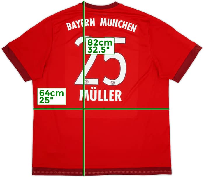 2015-16 Bayern Munich Home Shirt Muller #25 - 6/10 - (XXL)
