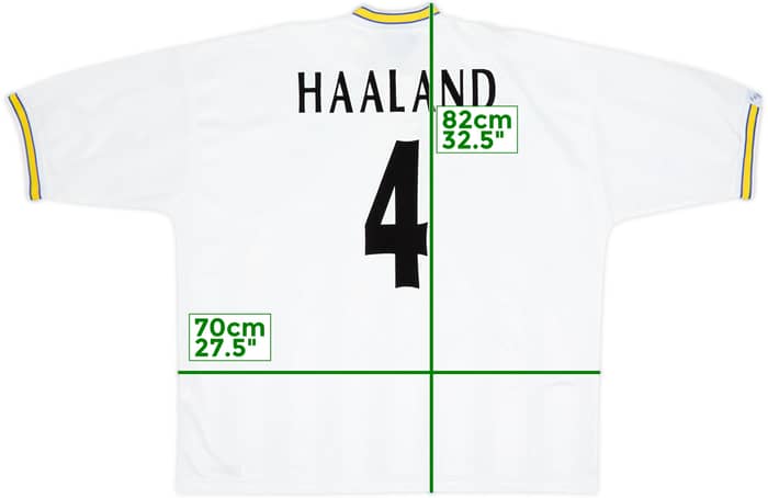 1996-98 Leeds United Home Shirt Haaland #4 - 9/10 - (XXL)