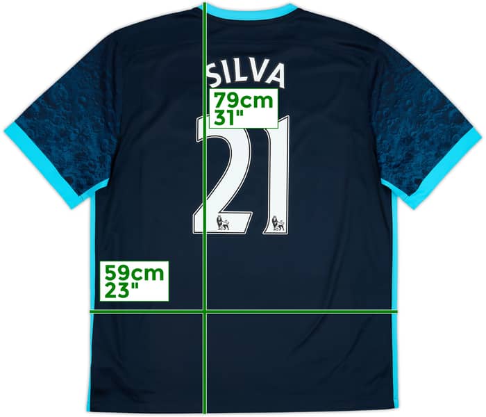 Camiseta de visitante del Manchester City 2015-16 Silva #21 - 9/10 - (XL)