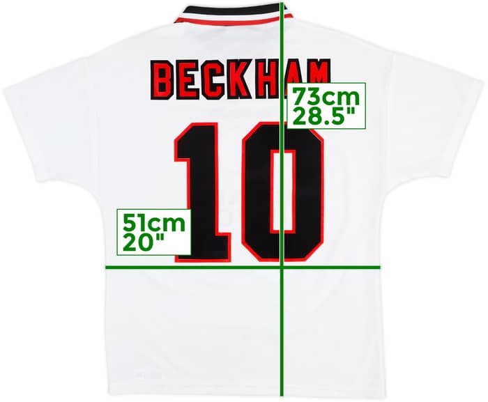 1996-97 Manchester United Away Shirt Beckham #10 - 7/10 - (M)
