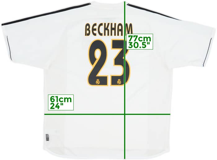 2003-04 Real Madrid Home Shirt Beckham #23 - 9/10 - (XL)