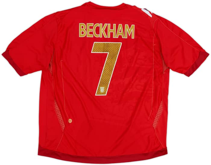 2006-08 England Away Shirt Beckham #7 - 5/10 - (XXL)