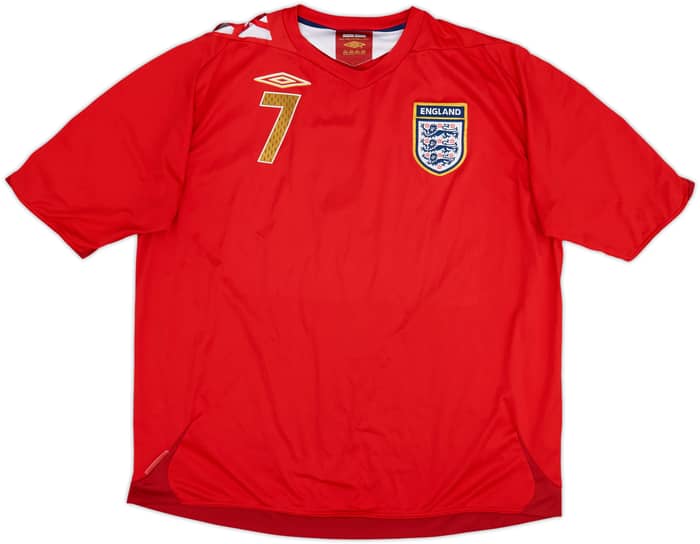 2006-08 England Away Shirt Beckham #7 - 5/10 - (XXL)