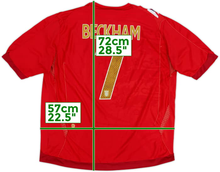 2006-08 England Away Shirt Beckham #7 - 5/10 - (XXL)
