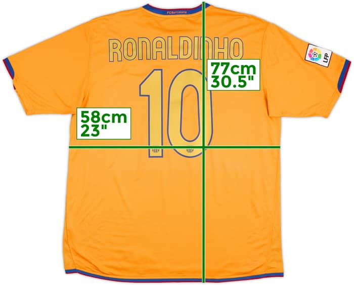 2006-08 Barcelona Camiseta Visitante Ronaldinho #10 - 8/10 - (XL)