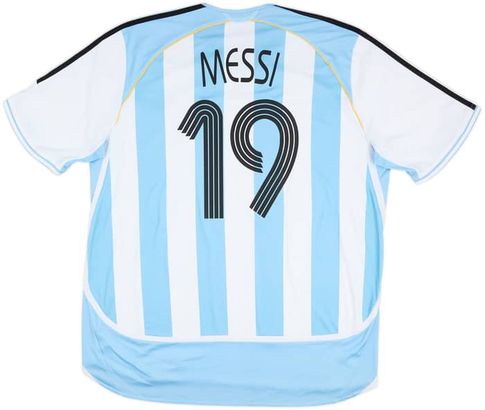2005-07 Argentina Home Shirt Messi #19 - 6/10 - (XXL)