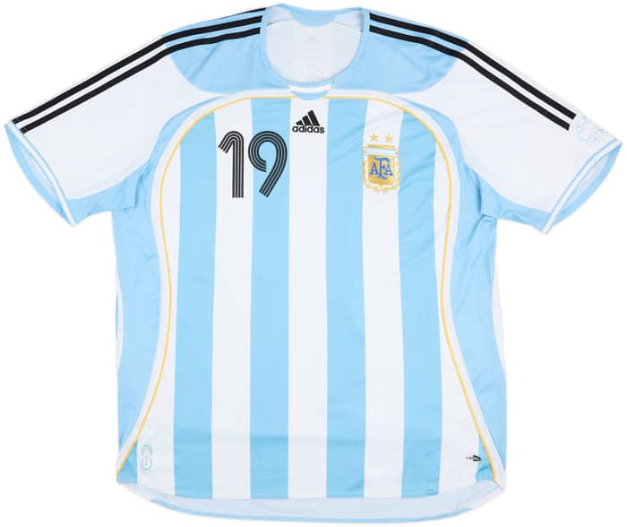 2005-07 Argentina Home Shirt Messi #19 - 6/10 - (XXL)