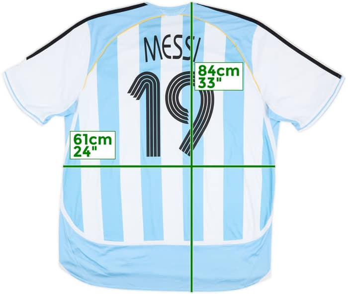 2005-07 Argentina Home Shirt Messi #19 - 6/10 - (XXL)
