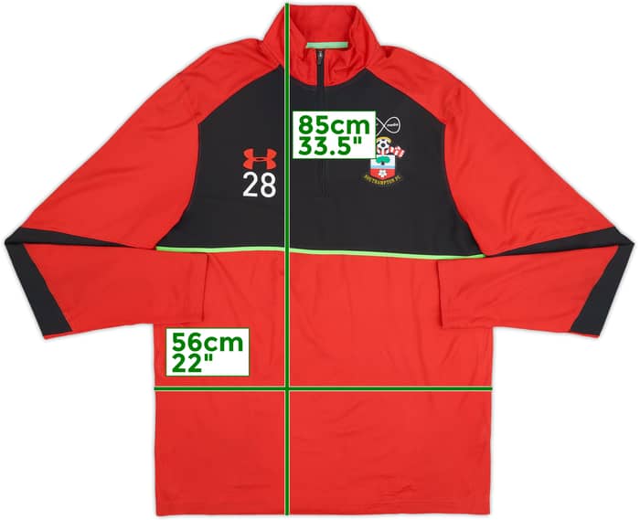 2016-17 Southampton versión jugador Under Armour 1/4 Zip Top de entrenamiento #28 - 5/10 - (XL)