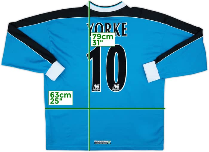 1998-99 Aston Villa Away L/S Shirt Yorke #10 - 8/10 - (XL)