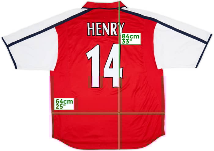 2000-02 Arsenal Home Shirt Henry #14 - 8/10 - (XXL)