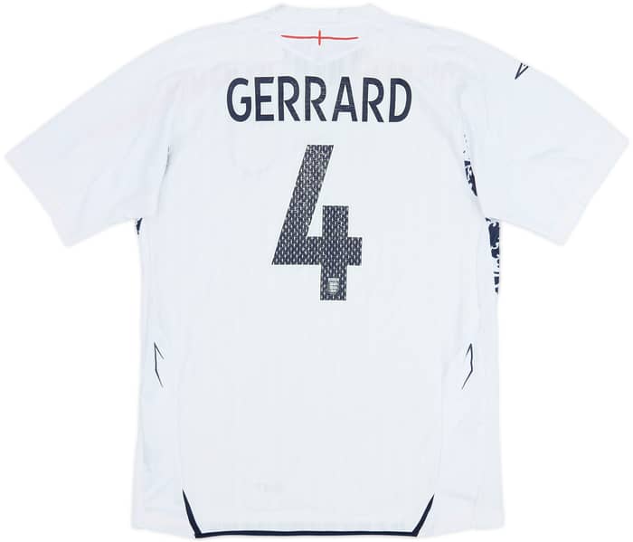 2007-09 England Home Shirt Gerrard #4 - 3/10 - (L)