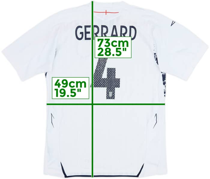 2007-09 England Home Shirt Gerrard #4 - 3/10 - (L)