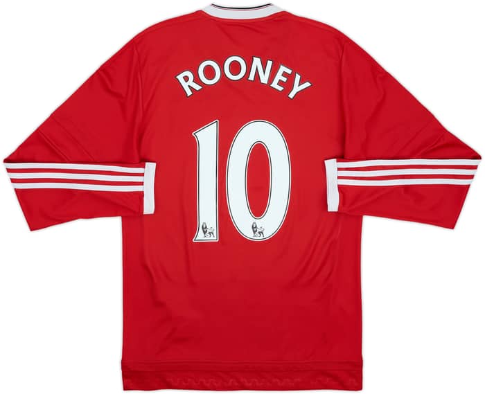2015-16 Manchester United Home L/S Shirt Rooney #10 - 8/10 - (M)