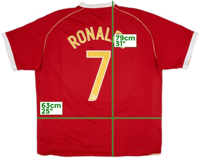 2006-07 Manchester United Camiseta de local Ronaldo #7 - 6/10 - (XL)
