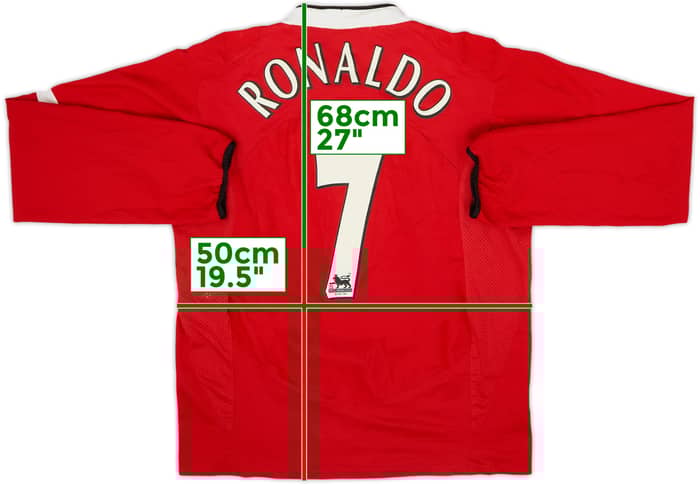 Camiseta de local de manga larga del Manchester United 2004-06 Ronaldo #7 - 5/10 - (M)