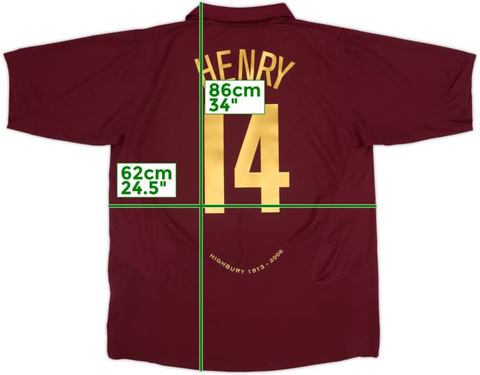 2005-06 Arsenal Home Shirt Henry #14 - 9/10 - (XXL)
