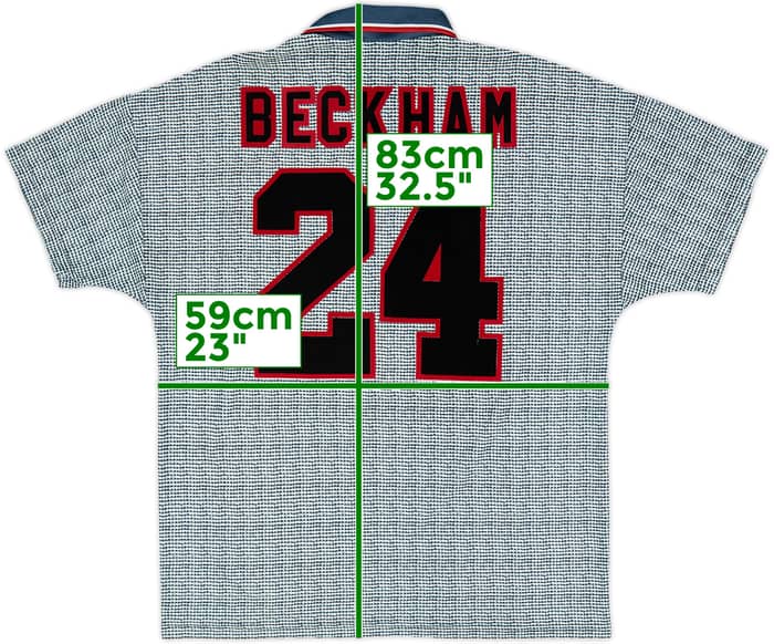 1995-96 Manchester United Away Shirt Beckham #24 - 9/10 - (L)