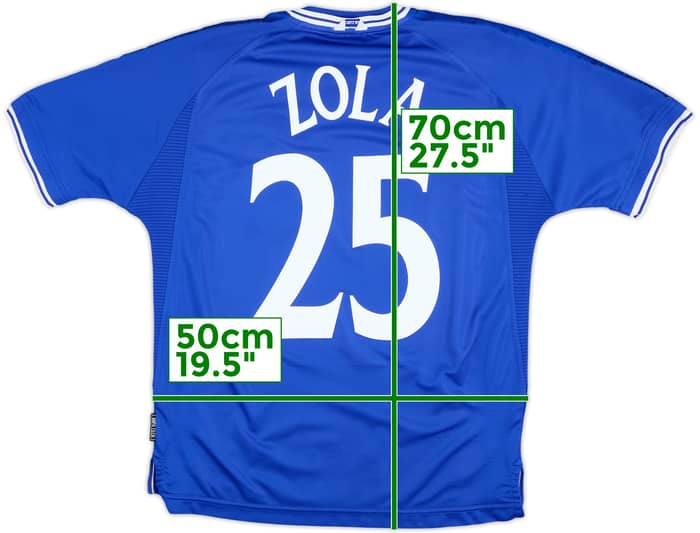 1999-01 Chelsea Camiseta Local Zola #25 - 9/10 - (M)