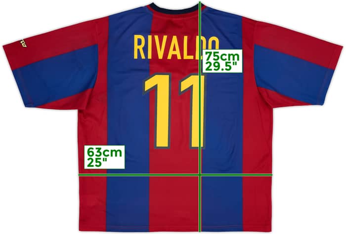 1998-00 Barcelona Basic Home Shirt Rivaldo #11 - 6/10 - (XL)