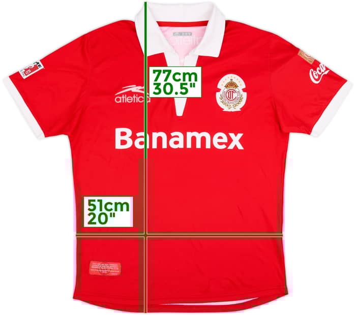 Camiseta de local de la CONCACAF Champions League del Deportivo Toluca 2009-10 - 7/10 - (M)