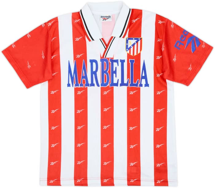 1998-99 Atletico Madrid Basic Home Shirt #9 - 8/10 - (L.Boys)